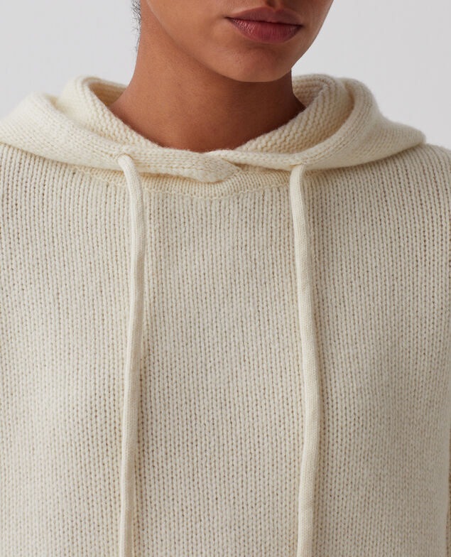 Jersey de lana con capucha I010 glass green beige