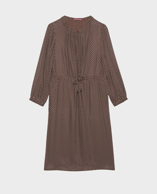 Vestido amplio de seda Little pois coffee bean