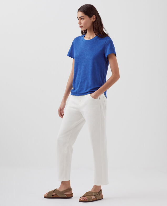 AMANDINE - Camiseta con cuello redondo de lino H660 sodalite blue