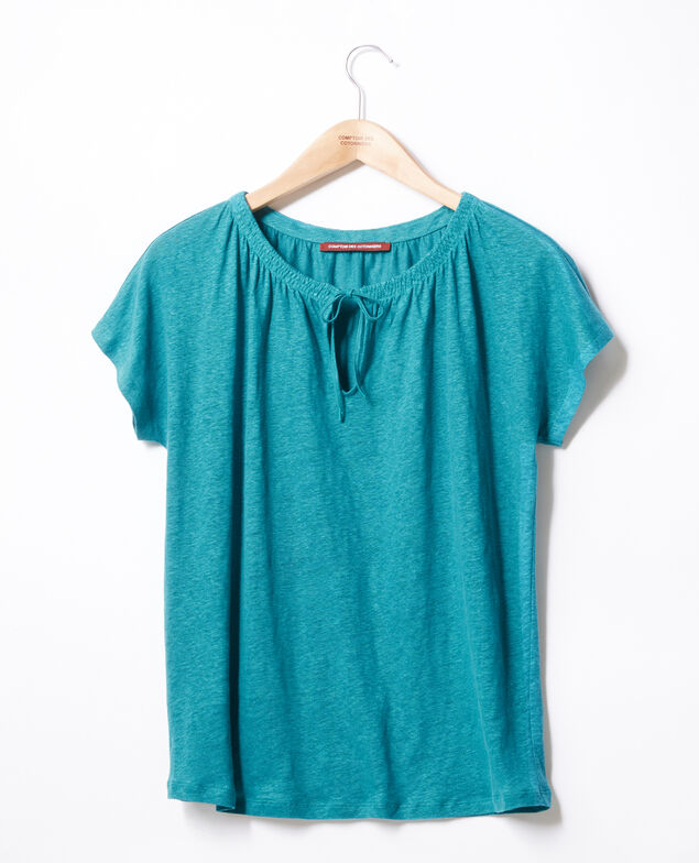 Camiseta de lino Pacific green