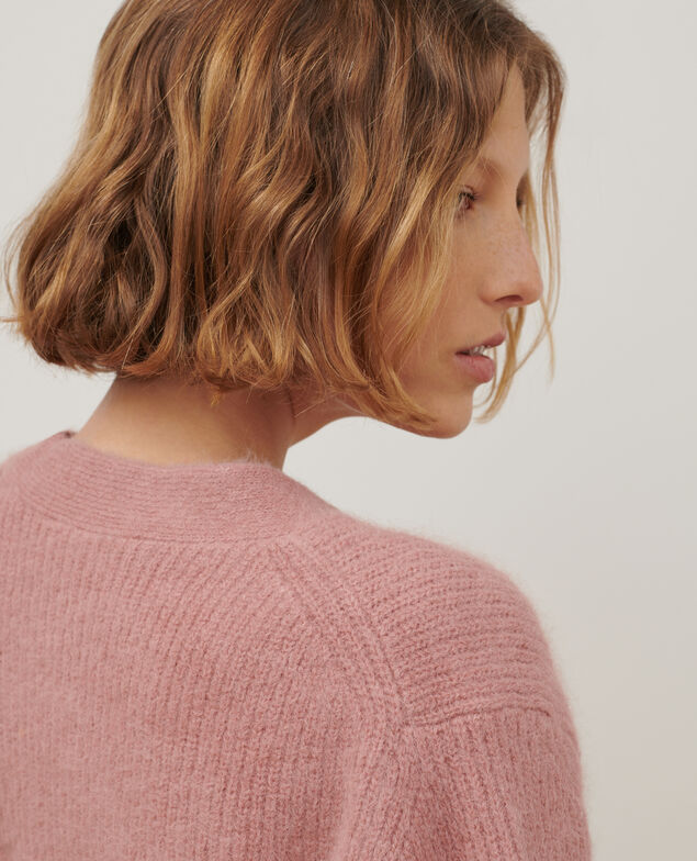 Cárdigan de alpaca mezclada A110 pink knit