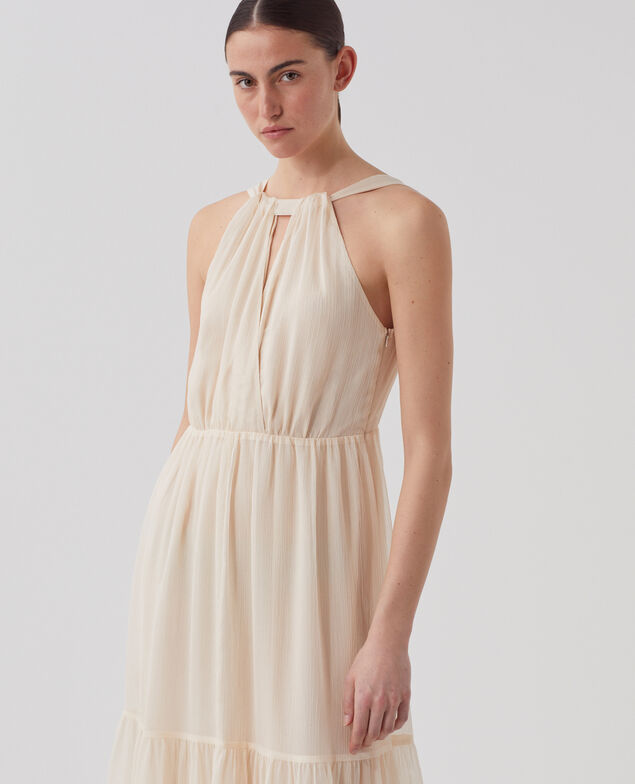 Vestido largo fluido H303 white swan