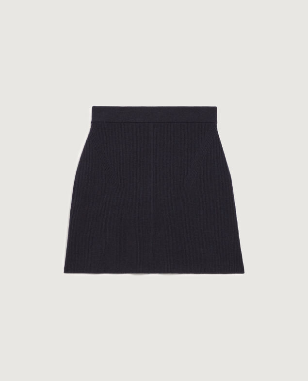 Falda corta de lana merino H695 night sky