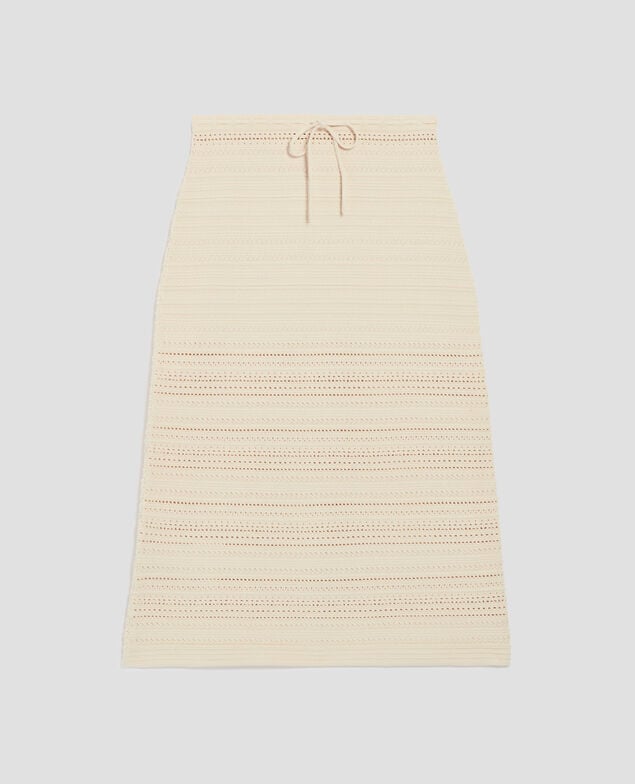 Falda midi de crochet de algodón H304 albore