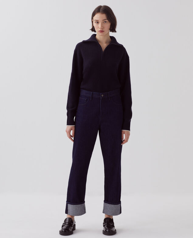 Jeans regular con vuelta ancha U690 navy