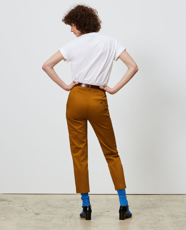 MARGUERITE - Pantalón cigarette Bronze brown
