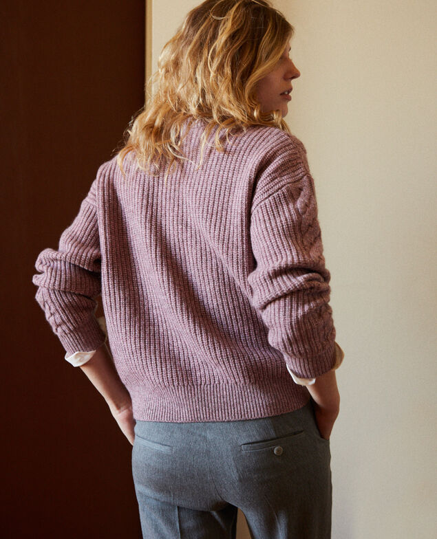Jersey con trenzas Hushed violet