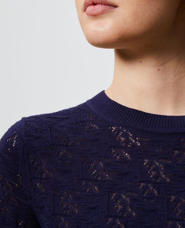 Jersey de algodón y lino Maritime blue