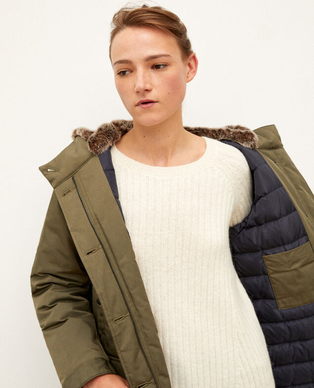 Parka con capucha Olive night