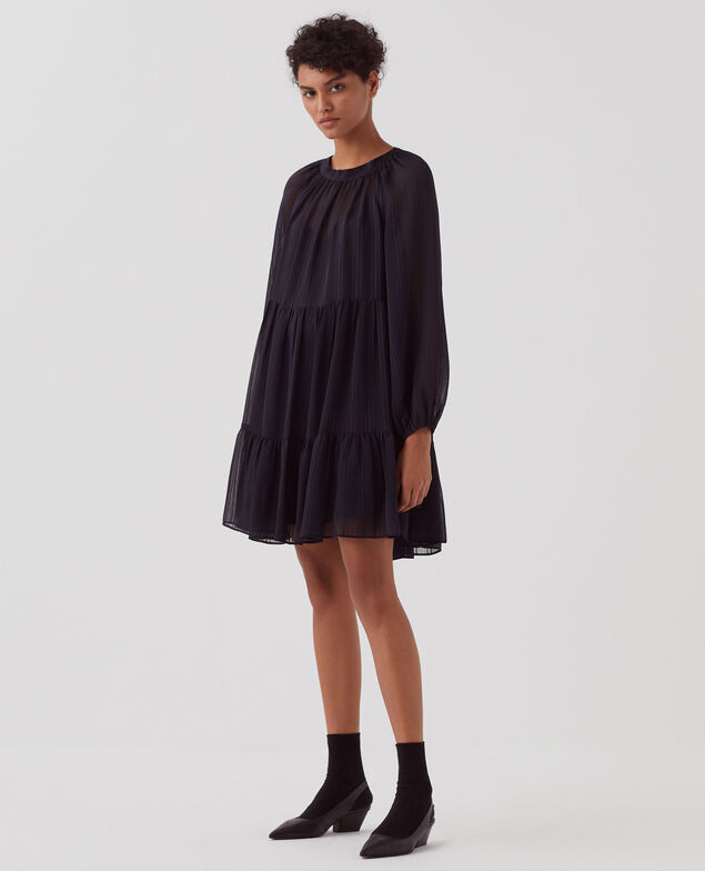 Vestido corto fluido H695 night sky