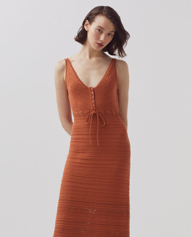 Vestido de crochet de algodón H350 amber brown
