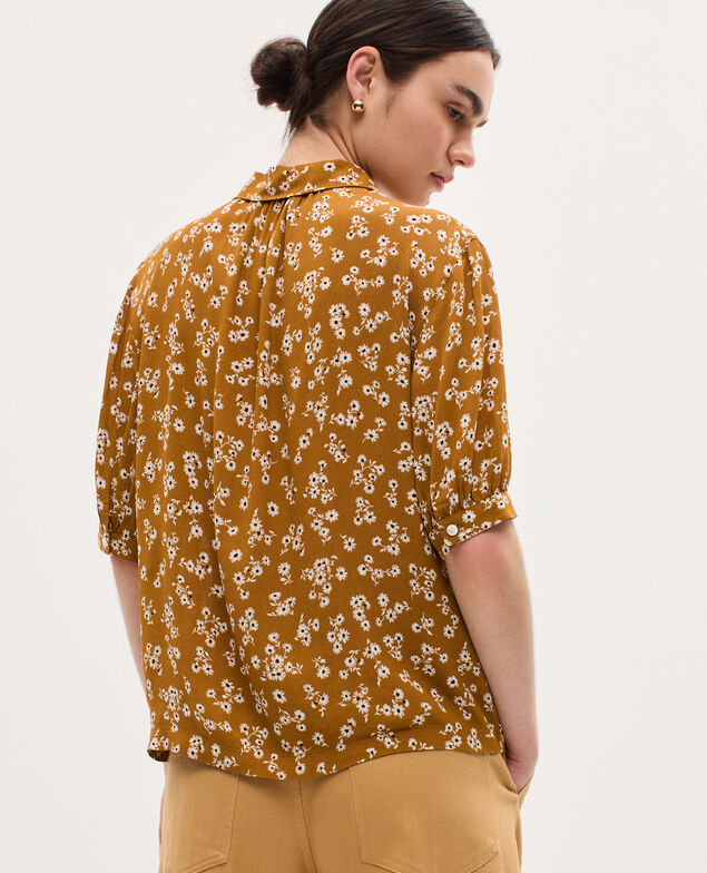 Blusa fluida de manga corta K480 daisy camel
