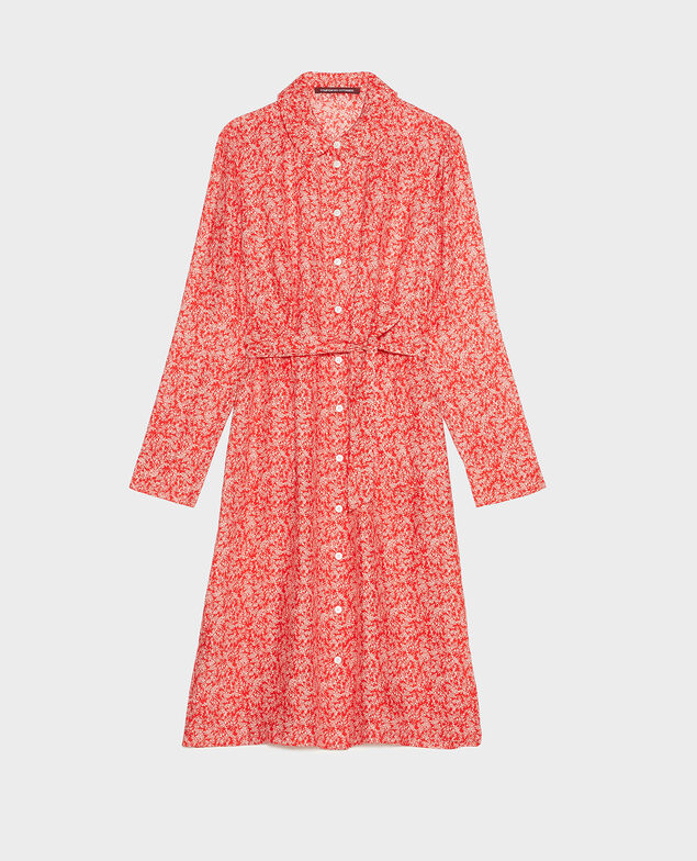Vestido Feuillage fiery red