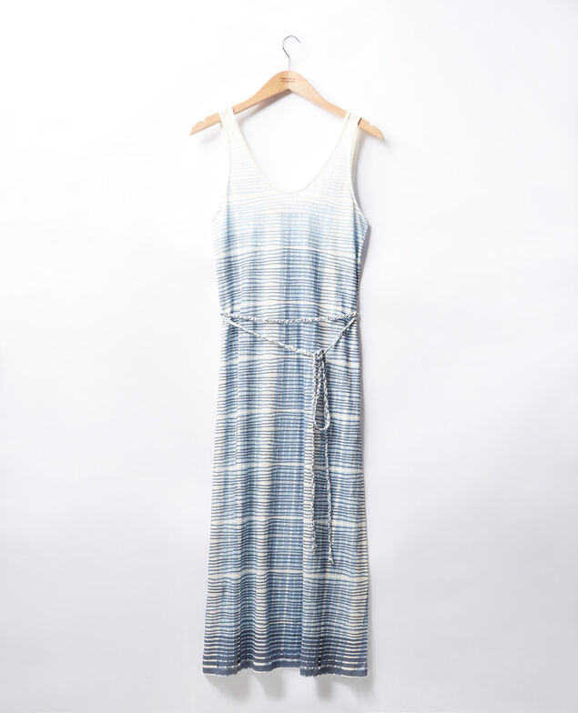 Vestido de lino de longitud media Tie&dye washed blue