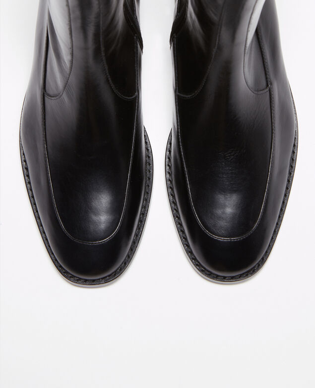 Botas ajustadas de cuero Black beauty