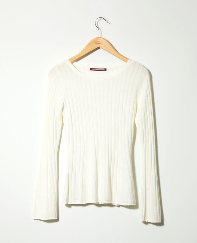 Jersey canalé Blanco