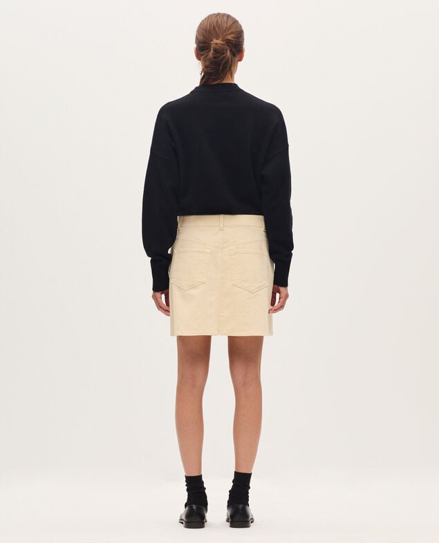 Falda corta de pana U010 off white