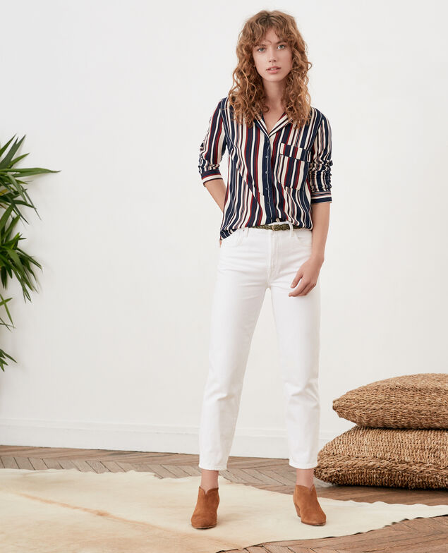 Jeans corte vintage Blanc
