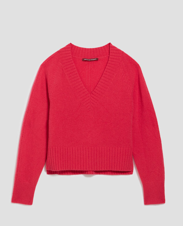 Jersey con cuello de pico de cachemir I120 virtual pink