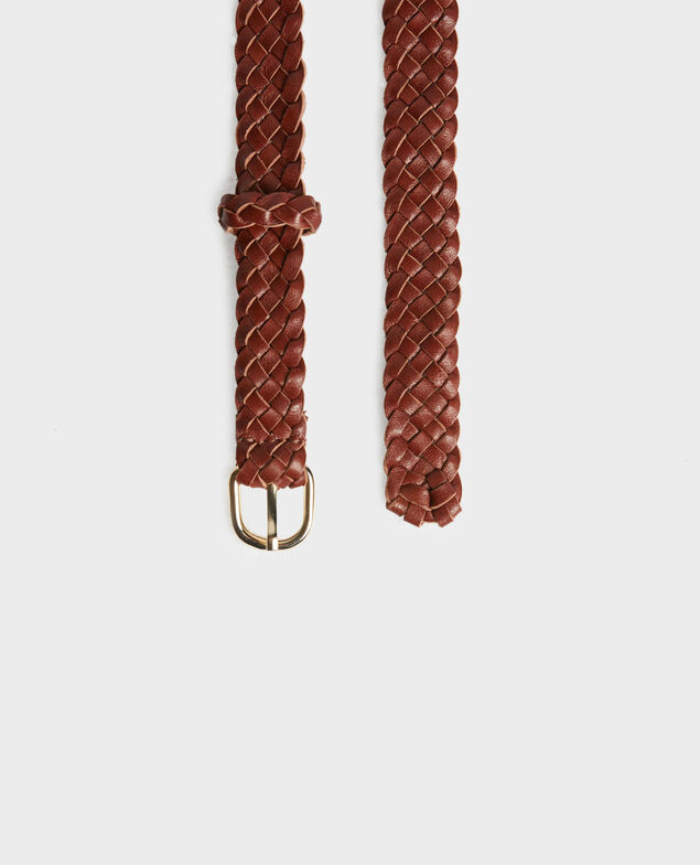 Cinturón fino trenzado de cuero 8884 34 brown