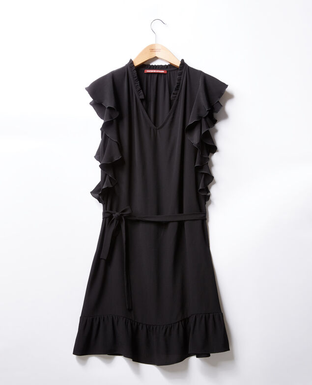 Vestido con volantes Negro