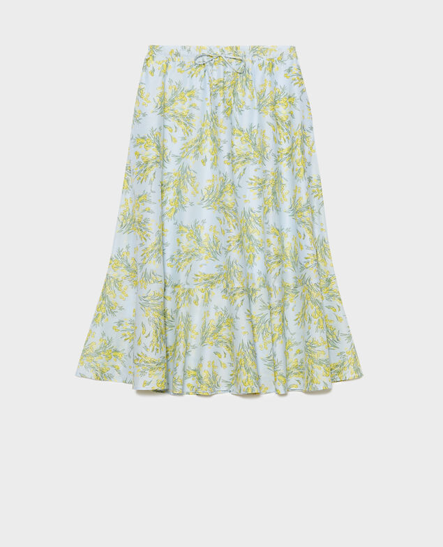 Falda con estampado floral de gasa de algodón 93 print blue