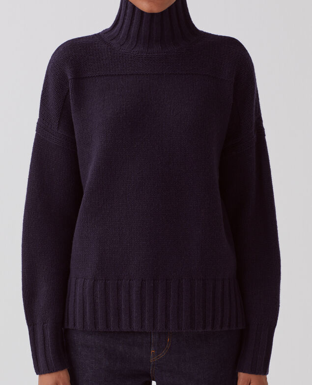 Jersey de lana con cuello alto H695 night sky