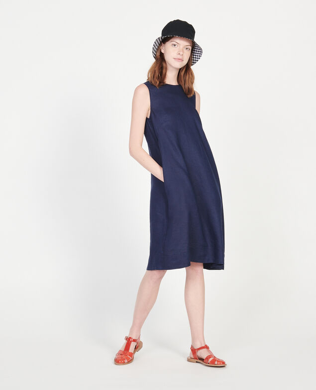 Vestido 100 % de lino Maritime blue