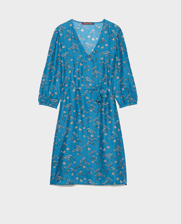 Vestido amplio de seda Coronille faience