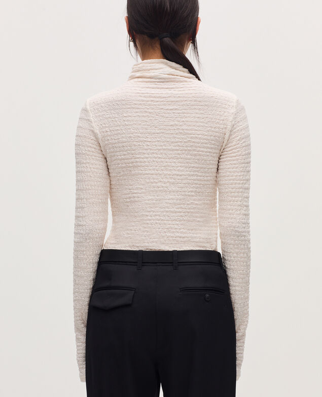Top con cuello subido y textura K000 white