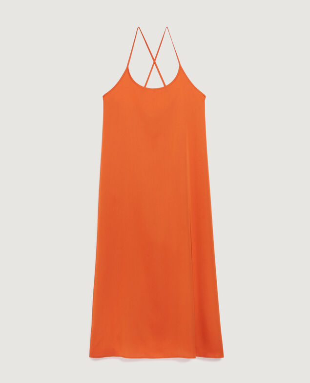 Vestido lencero satinado K240 apricot orange