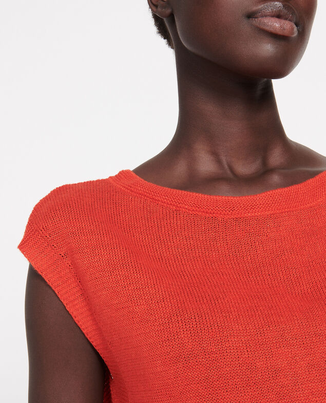 Camiseta de lino Fiery red