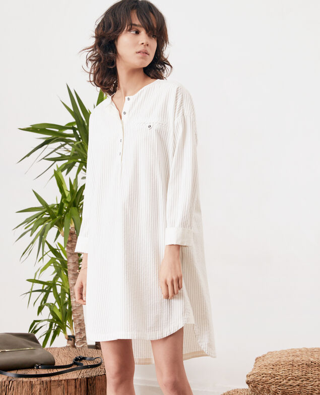 Túnica rayada Off white/navy stripes