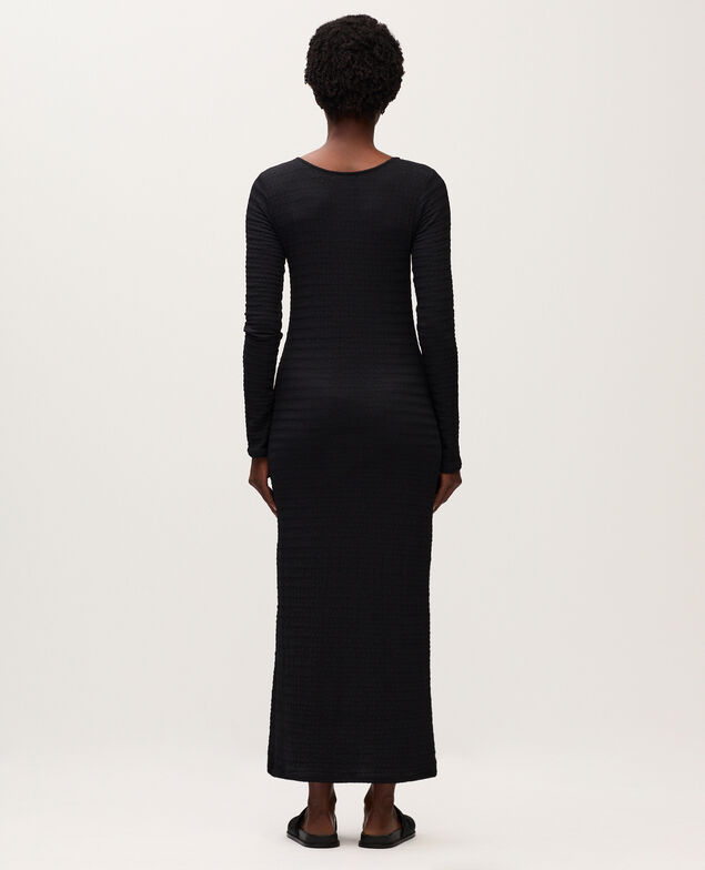 Vestido largo con textura H091 black beauty