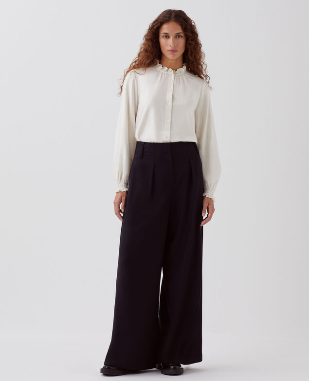 YVONNE - Pantalón amplio con pinzas H091 black beauty