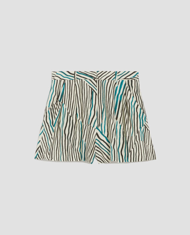 Short fluido estampado motivo de cebra J014 big zebra ecru