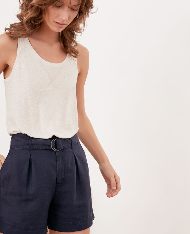  Short corto con lino Navy