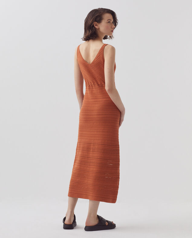 Vestido de crochet de algodón H350 amber brown