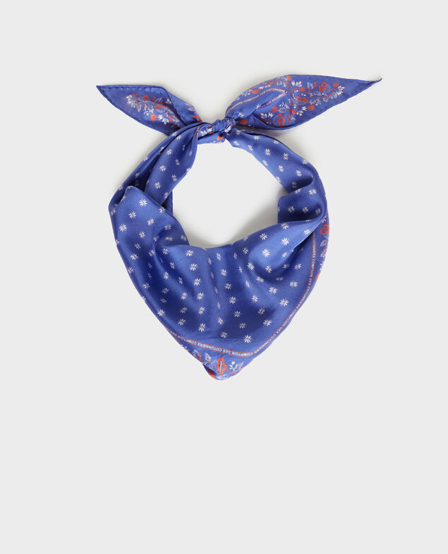 Fular de seda con forma de rombo Royal blue