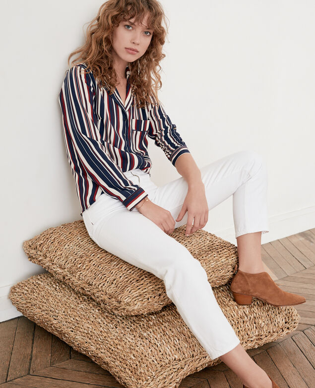 Jeans corte vintage Blanc