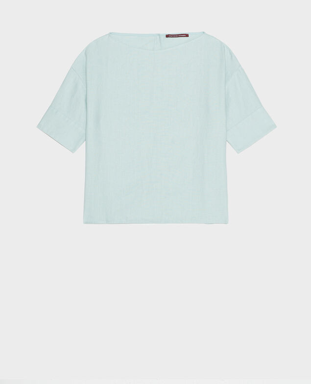 Top amplio de lino Blue haze