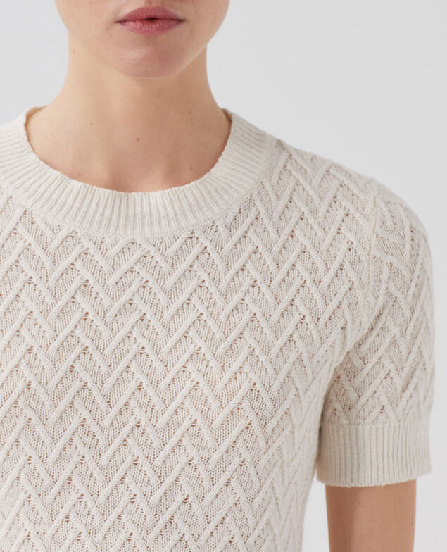 Jersey de lino con manga corta H303 white swan