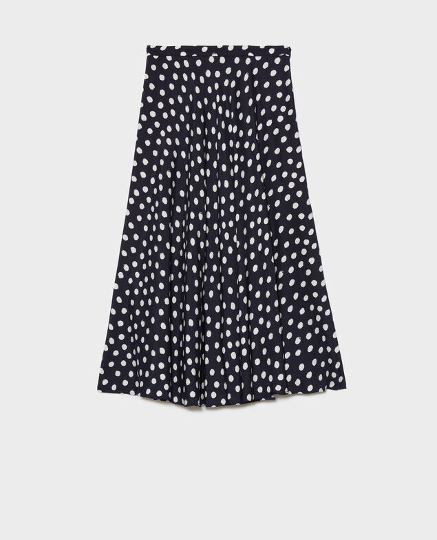 Falda patinadora de seda Big dots