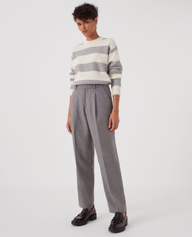 Pantalón recto de lana U060 gray