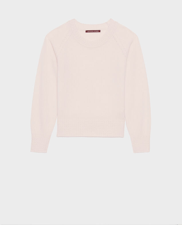 Jersey de cachemir con cuello redondo Seashell pink