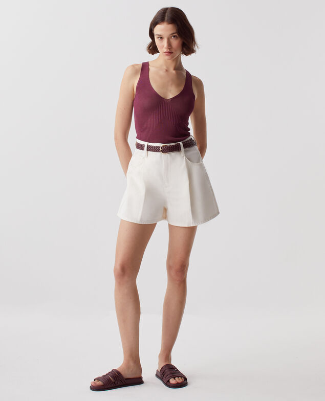 Short con pinzas H003 white