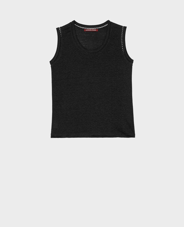 Camiseta de lino con tirantes Black beauty