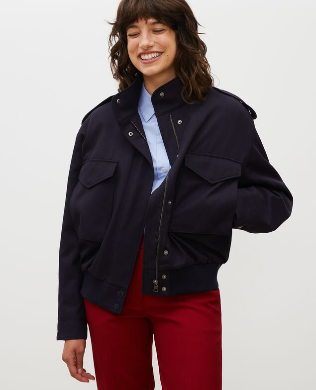  Cazadora aviador de gabardina de lana Night sky