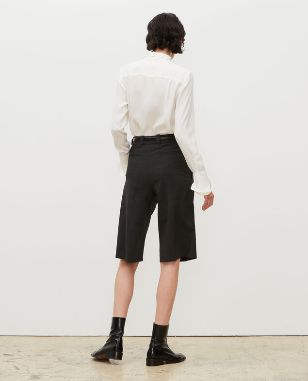  Blusa de seda con manga larga y cuello para atar Gardenia