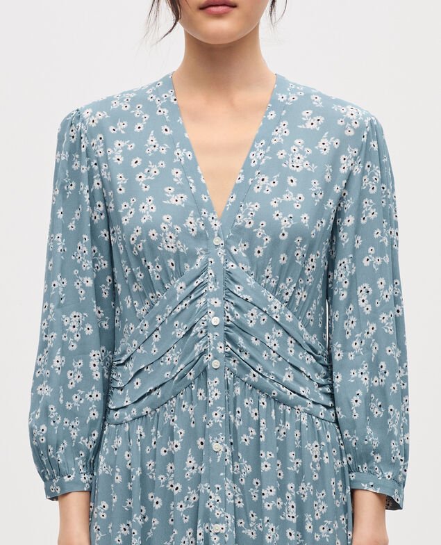 Vestido largo fluido K610 daisy blue